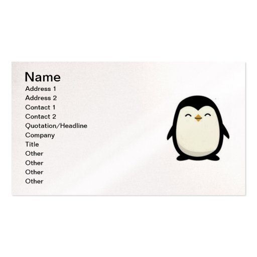 cutebabypenguin business card template (front side)