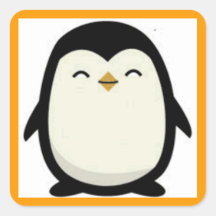 cutebabypenguin square sticker