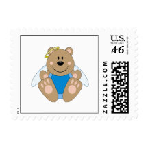 Cutelyn Baby Boy Angel Bear Stamp