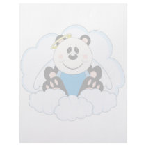 Cutelyn Baby Boy Angel Panda Bear On Clouds letterhead