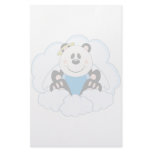 Cutelyn Baby Boy Angel Panda Bear On Clouds Stationery Paper