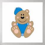 Cutelyn Baby Boy Baseball Bear Print