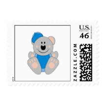 Cutelyn Baby Boy Baseball Koala Bear Postage Stamps