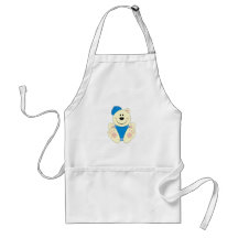 Cutelyn Baby Boy Baseball Polar Bear Apron