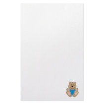 Cutelyn Baby Boy Bear Personalized Stationery