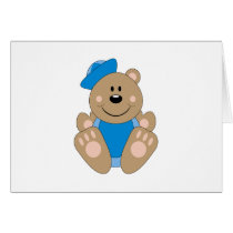 Cutelyn Baby Boy Sailor Bear Card