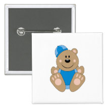 Cutelyn Baby Boy Snow Bear Pinback Buttons