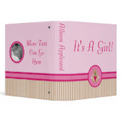 Cutelyn Baby Girl Angel Bear 1.5 inch Binder