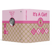 Cutelyn Baby Girl Angel Bear 1.5 inch Binder