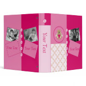 Cutelyn Baby Girl Angel Bear 1 inch Binder