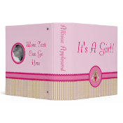 Cutelyn Baby Girl Angel Bear 2 inch Binder