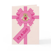 Cutelyn Baby Girl Angel Bear Baby Announcement