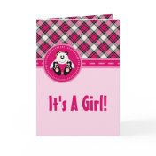 Cutelyn Baby Girl Angel Panda Bear Announcement