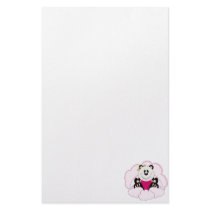 Cutelyn Baby Girl Angel Panda Bear On Clouds Customized Stationery