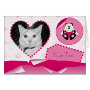 Cutelyn Baby Girl Angel Panda Bear Photo Card