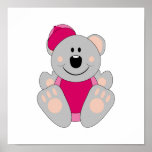 Cutelyn Baby Girl Baseball Koala Bear Print