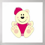 Cutelyn Baby Girl Baseball Polar Bear Poster