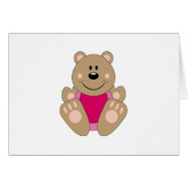 Cutelyn Baby Girl Bear Greeting Card