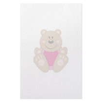 Cutelyn Baby Girl Bear Customized Stationery