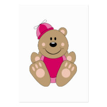 Cutelyn Baby Girl Silly Bear business cards