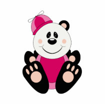 Cutelyn Baby Girl Silly Panda Bear photo sculptures