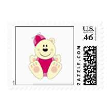 Cutelyn Baby Girl Silly Polar Bear Postage Stamp
