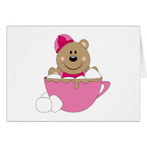 Cutelyn Baby Girl Snow Bear Mug Greeting Card