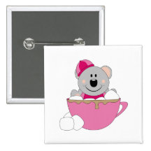 Cutelyn Baby Girl Snow Koala Bear Mug Pin