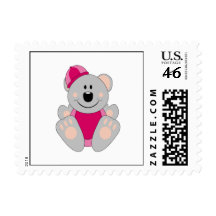 Cutelyn Baby Girl Snow Koala Bear Postage Stamp