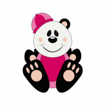 Cutelyn Baby Girl Snow Panda Bear photo sculptures