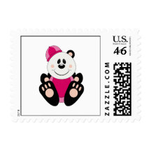 Cutelyn Baby Girl Snow Panda Bear Postage Stamps