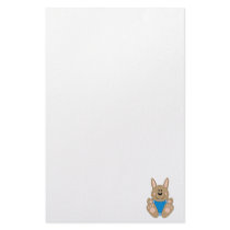 Cutelyn Brown Baby Boy Bunny Personalized Stationery