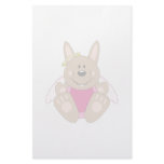 Cutelyn Brown Baby Girl Angel Bunny Personalized Stationery