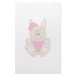 Cutelyn Brown Baby Girl Baseball Bunny Stationery Paper