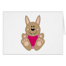 Cutelyn Brown Baby Girl Bunny Greeting Cards