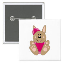 Cutelyn Brown Baby Girl Snow Bunny Button