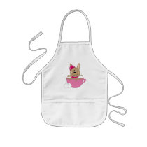 Cutelyn Brown Baby Girl Snow Bunny Mug Apron