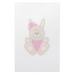 Cutelyn Brown Baby Girl Snow Bunny Stationery