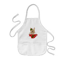 Cutelyn Brown Christmas Mug Bunny Apron