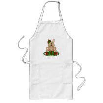 Cutelyn Brown Christmas Present Bunny Apron