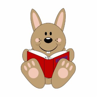 Cutelyn Brown Reading Bunny photosculpture