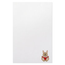 Cutelyn Brown Reading Bunny Stationery