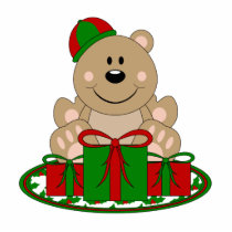 Cutelyn Christmas Present Bear photo sculptures