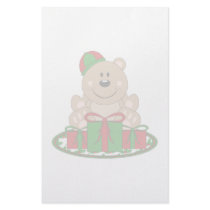 Cutelyn Christmas Present Bear Personalized Stationery