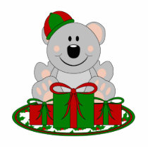 Cutelyn Christmas Present Koala Bear photo sculptures