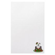 Cutelyn Christmas Present Panda Bear stationery by mydeas Cutelyn Christmas Present Panda Bear stationery