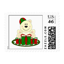 Cutelyn Christmas Present Polar Bear Stamp