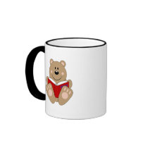 Cutelyn Reading Bear mugs by mydeas Cutelyn Reading Bear mugs