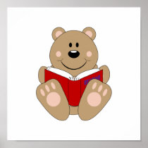 Cutelyn Reading Bear Poster
