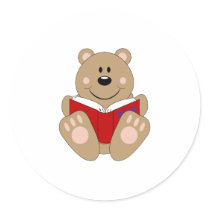 Cutelyn Reading Bear stickers by mydeas Cutelyn Reading Bear stickers